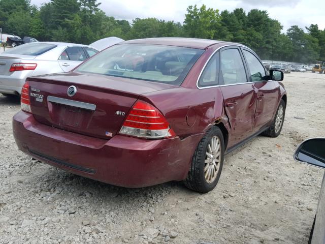 1MEHM43165G628371 - 2005 MERCURY MONTEGO PR BURGUNDY photo 4