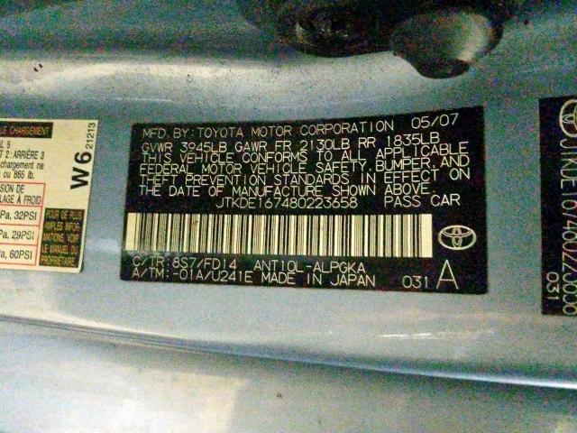 JTKDE167480223658 - 2008 SCION TOYOTA  TC  照片 10