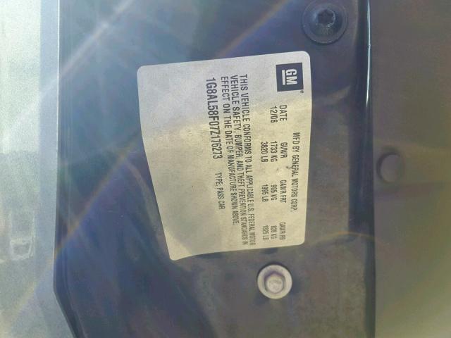1G8AL58F07Z176273 - 2007 SATURN ION LEVEL GRAY photo 10