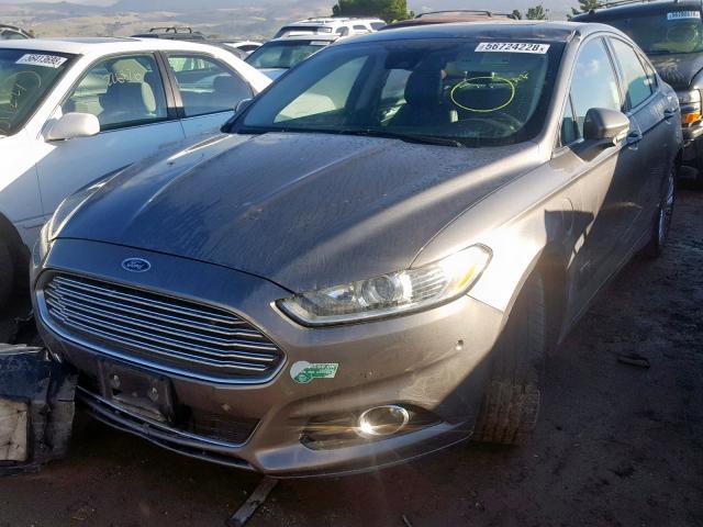 3FA6P0SU0ER203649 - 2014 FORD FUSION TIT GRAY photo 2