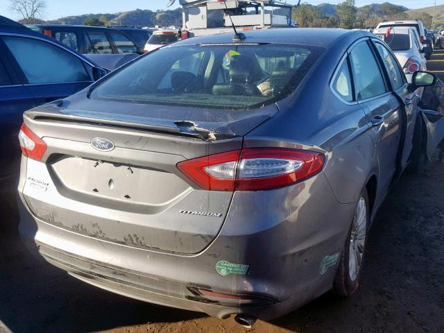 3FA6P0SU0ER203649 - 2014 FORD FUSION TIT GRAY photo 4