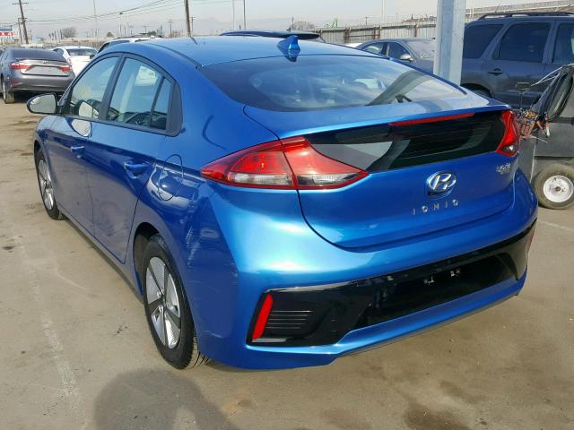 KMHC65LC2HU032088 - 2017 HYUNDAI IONIQ BLUE BLUE photo 3