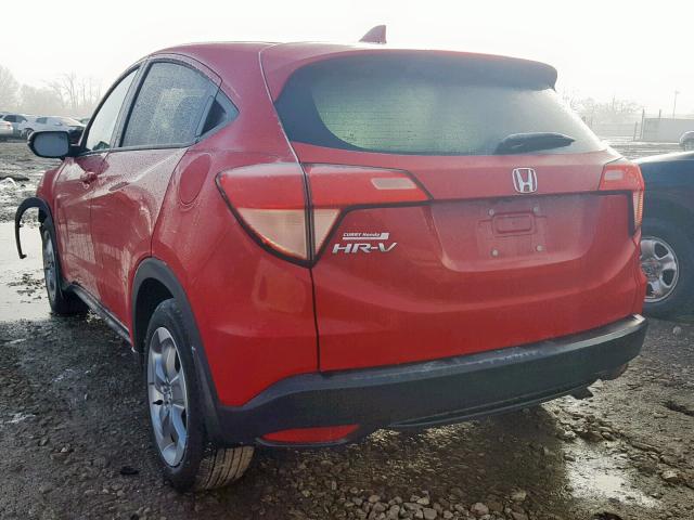 3CZRU5H5XHM721986 - 2017 HONDA HR-V EX RED photo 3