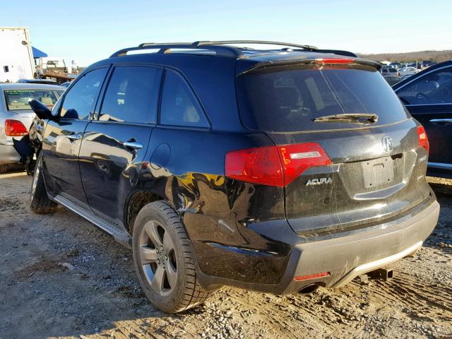 2HNYD28817H537330 - 2007 ACURA MDX SPORT BLACK photo 3