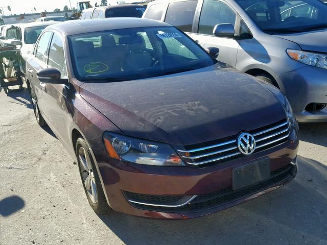 1VWBP7A33DC003160 - 2013 VOLKSWAGEN PASSAT SE MAROON photo 1