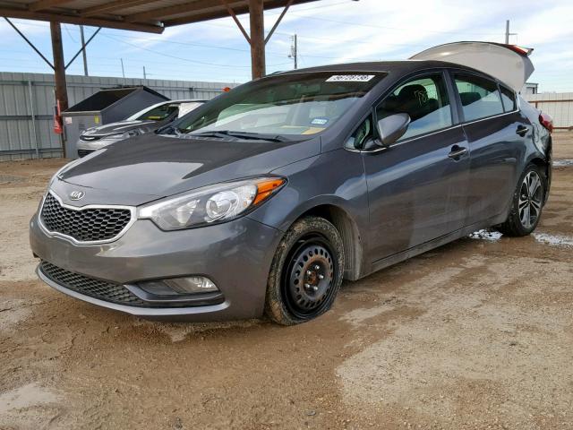 KNAFX4A87E5083726 - 2014 KIA FORTE EX GRAY photo 2