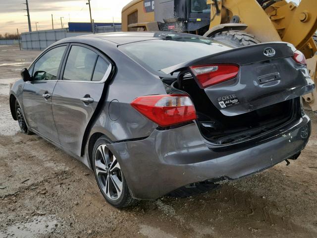 KNAFX4A87E5083726 - 2014 KIA FORTE EX GRAY photo 3