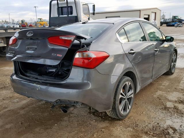 KNAFX4A87E5083726 - 2014 KIA FORTE EX GRAY photo 4