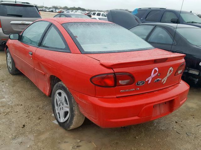 1G1JS124927140572 - 2002 CHEVROLET CAVALIER L RED photo 3