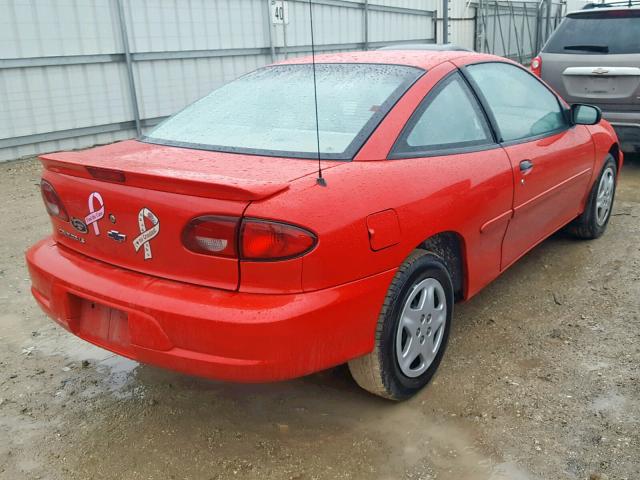 1G1JS124927140572 - 2002 CHEVROLET CAVALIER L RED photo 4