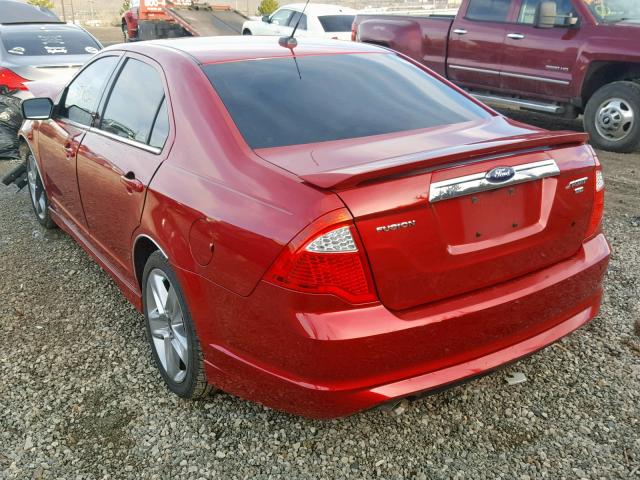 3FAHP0DCXAR315852 - 2010 FORD FUSION SPO RED photo 3