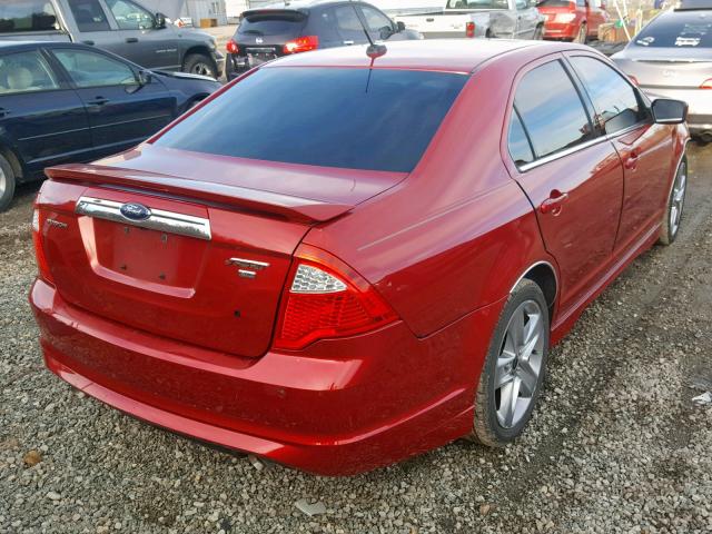 3FAHP0DCXAR315852 - 2010 FORD FUSION SPO RED photo 4