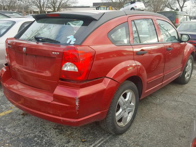 1B3HB48B37D408510 - 2007 DODGE CALIBER SX RED photo 4