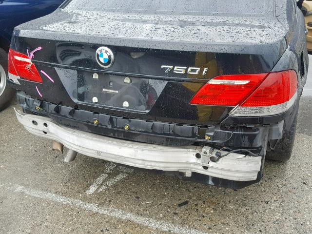 WBAHL83517DT09119 - 2007 BMW 750 BLACK photo 9