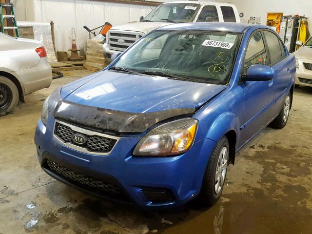 KNADH4B30A6596019 - 2010 KIA RIO LX BLUE photo 2