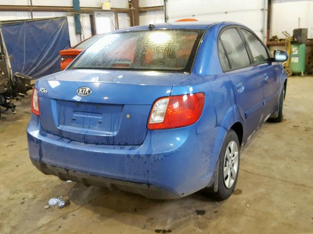 KNADH4B30A6596019 - 2010 KIA RIO LX BLUE photo 4