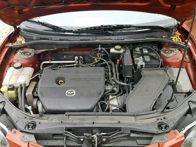 JM1BK32G591248606 - 2009 MAZDA 3 I BURGUNDY photo 7