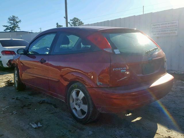 3FAFP31N15R115561 - 2005 FORD FOCUS ZX3 RED photo 3