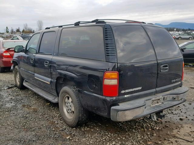 3GNEC16T32G289207 - 2002 CHEVROLET SUBURBAN BLACK photo 3