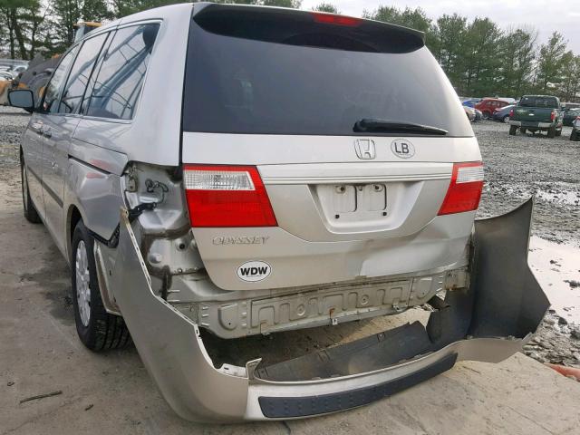 5FNRL382X7B081610 - 2007 HONDA ODYSSEY LX SILVER photo 3