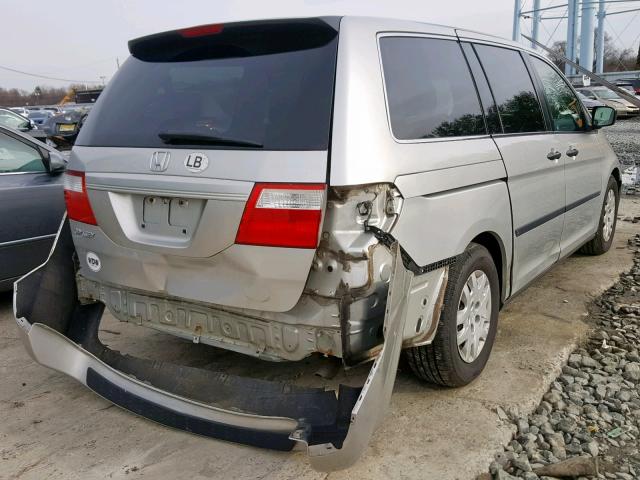 5FNRL382X7B081610 - 2007 HONDA ODYSSEY LX SILVER photo 4