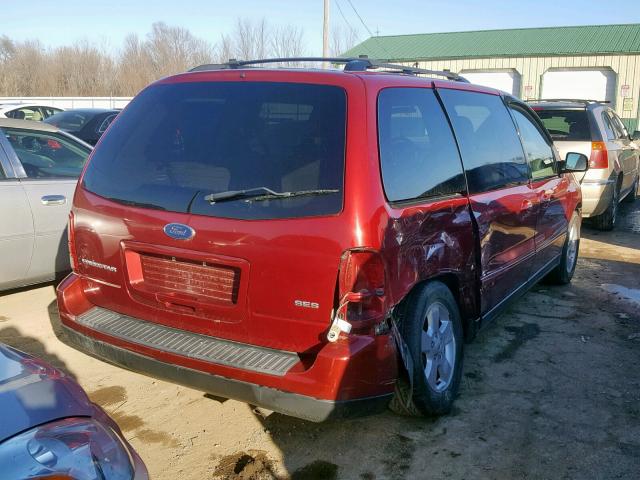 2FMZA57625BA86165 - 2005 FORD FREESTAR S RED photo 4