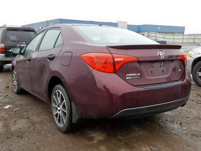 5YFBURHE7HP582617 - 2017 TOYOTA COROLLA L MAROON photo 3