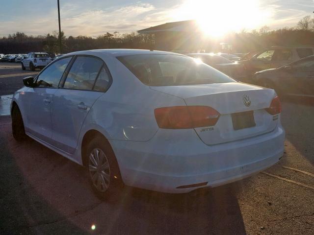 3VW2K7AJ9DM449602 - 2013 VOLKSWAGEN JETTA BASE Սպիտակ լուսանկար 3