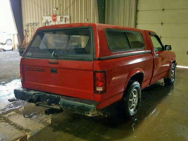 1B7FL26X4TW700588 - 1996 DODGE DAKOTA RED photo 4