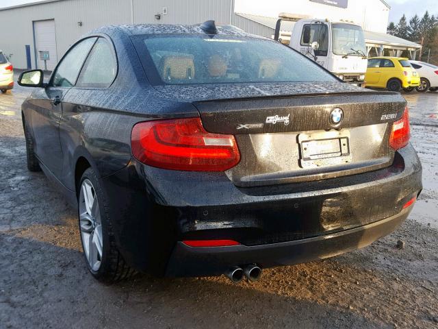 WBA1F7C50FV367346 - 2015 BMW 228 XI BLACK photo 3