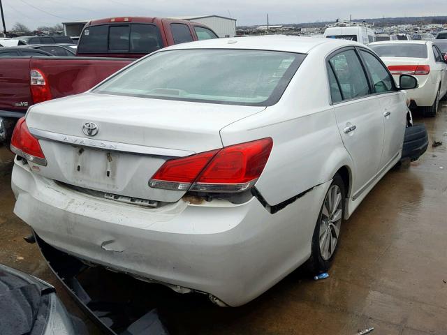 4T1BK3DBXBU378611 - 2011 TOYOTA AVALON BAS Blanc photo 4