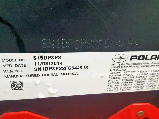 SN1DP8PS2FC544913 - 2015 POLARIS SNOWMOBILE RED photo 20