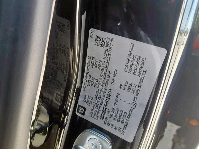 1GCHSCEN8H1240714 - 2017 CHEVROLET COLORADO L BLACK photo 10