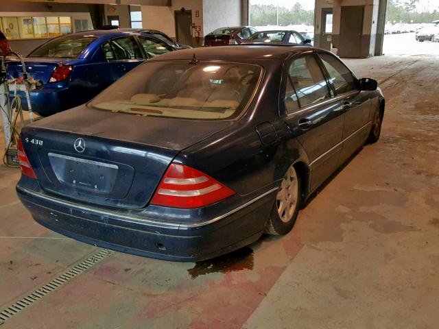 WDBNG70J02A295681 - 2002 MERCEDES-BENZ S 430 BLUE photo 4