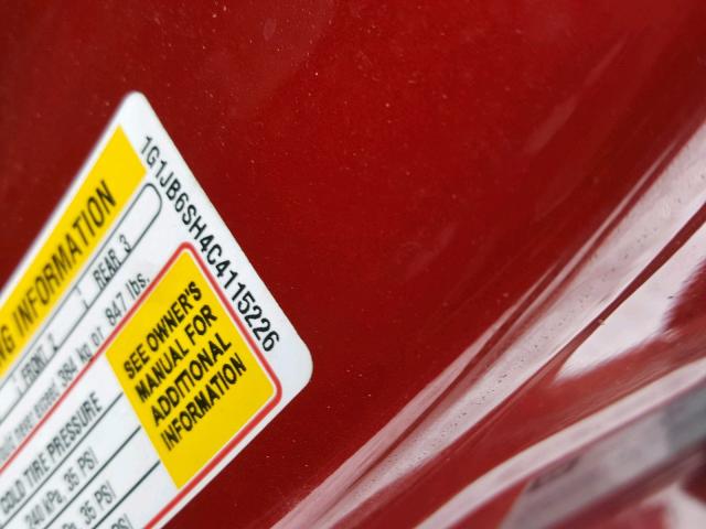 1G1JB6SH4C4115226 - 2012 CHEVROLET SONIC LS 红色 照片 10