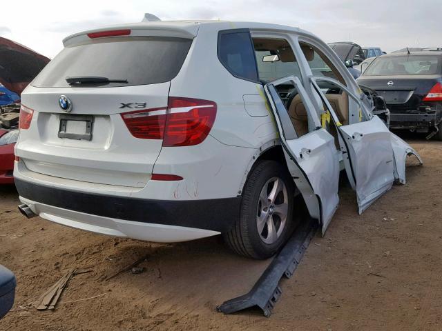 5UXWX5C52CL725143 - 2012 BMW X3 XDRIVE2 WHITE photo 4