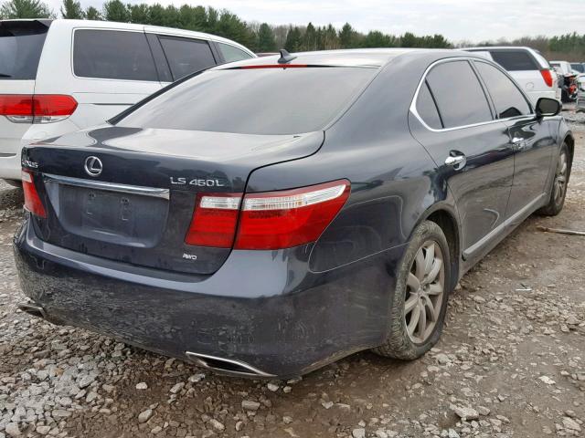 JTHDL46F895000936 - 2009 LEXUS LS 460L BLACK photo 4