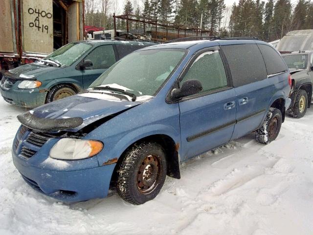 1D4GP45R57B112755 - 2007 DODGE CARAVAN SX BLUE photo 2