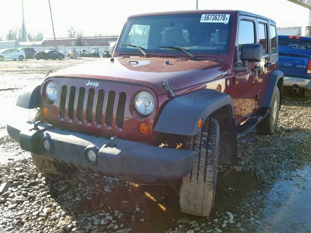 1J4GA39147L106107 - 2007 JEEP WRANGLER X BURGUNDY photo 2