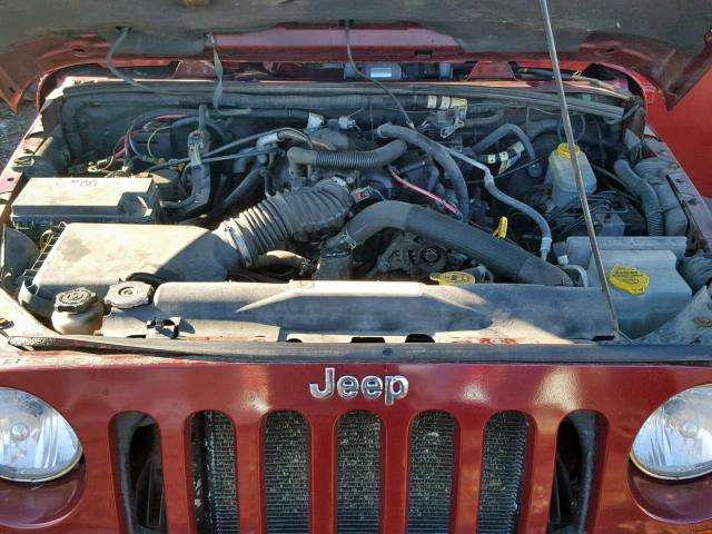 1J4GA39147L106107 - 2007 JEEP WRANGLER X BURGUNDY photo 7