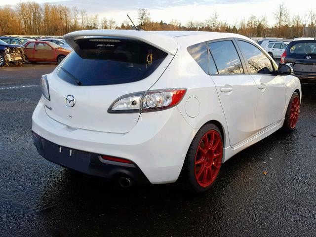JM1BL1L45D1748716 - 2013 MAZDA SPEED 3 WHITE photo 4