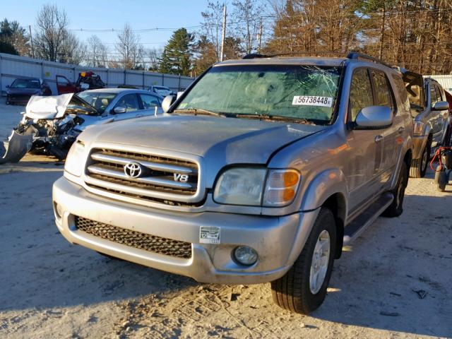 5TDBT48A61S052378 - 2001 TOYOTA SEQUOIA LI SILVER photo 2