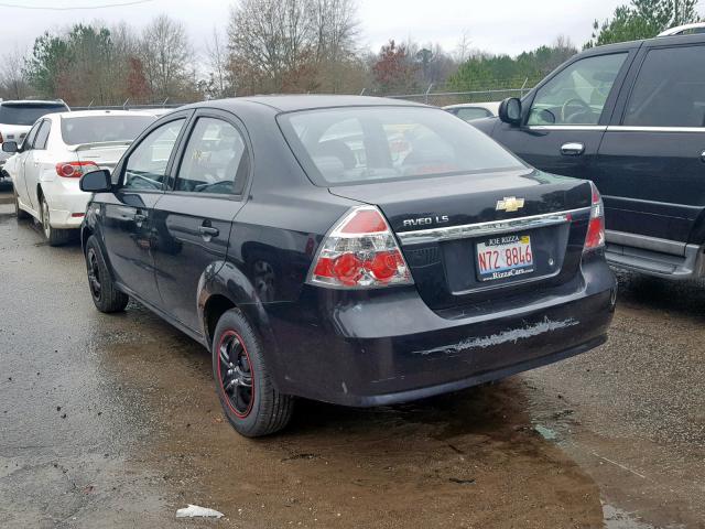 KL1TD56657B040784 - 2007 CHEVROLET AVEO BASE შავი ფოტო 3