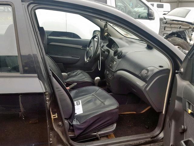 KL1TD56657B040784 - 2007 CHEVROLET AVEO BASE შავი ფოტო 5