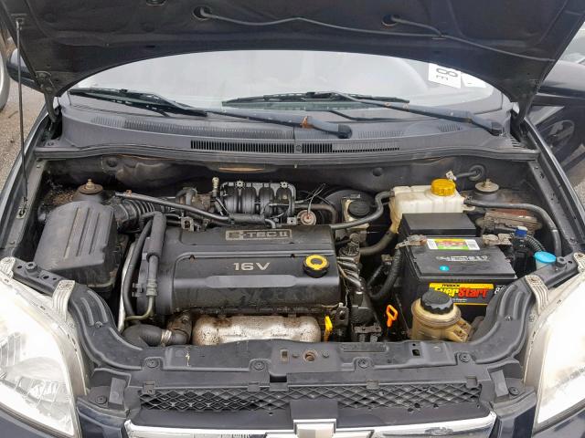 KL1TD56657B040784 - 2007 CHEVROLET AVEO BASE შავი ფოტო 7