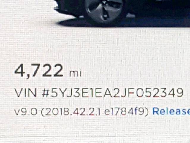 5YJ3E1EA2JF052349 - 2018 TESLA MODEL 3 შავი ფოტო 8