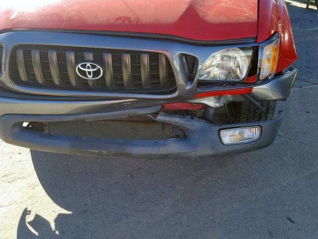 5TENL42N22Z098786 - 2002 TOYOTA TACOMA RED photo 9
