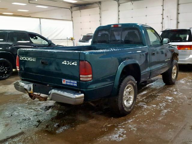 1B7GG26X9VS187373 - 1997 DODGE DAKOTA GREEN photo 4