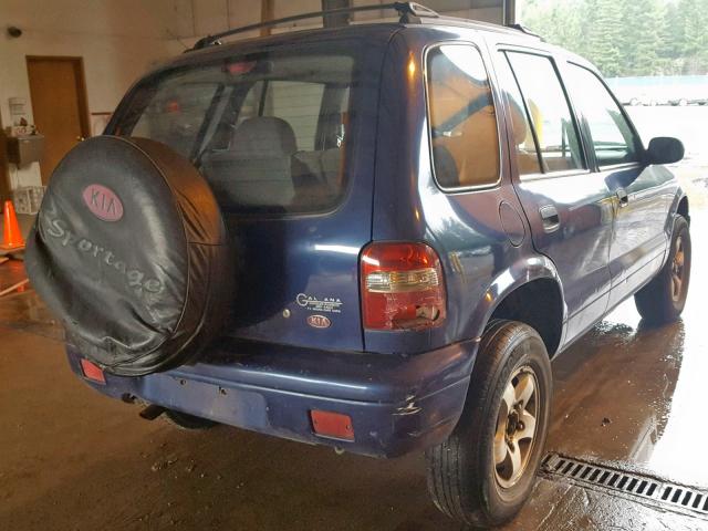 KNDJB7236Y5659388 - 2000 KIA SPORTAGE BLUE photo 4