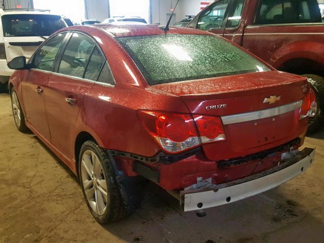 1G1PH5SC4C7331664 - 2012 CHEVROLET CRUZE LTZ RED photo 3